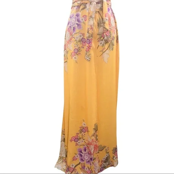 Spell and the Gypsy Blue Skies Yellow Maxi Wrap Dress Size M NWT - Picture 8 of 16